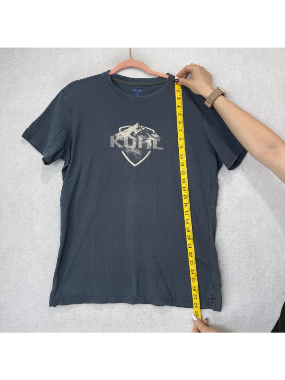 Kuhl Shirt Mens Large Gray Mountain Logo Graphic Tee Organic Cotton Outdoor - Picture 3 of 10